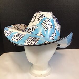 Bud Light Seltzer Cowboy Hat Budweiser Cardboard Unisex Tye Dye Blue White